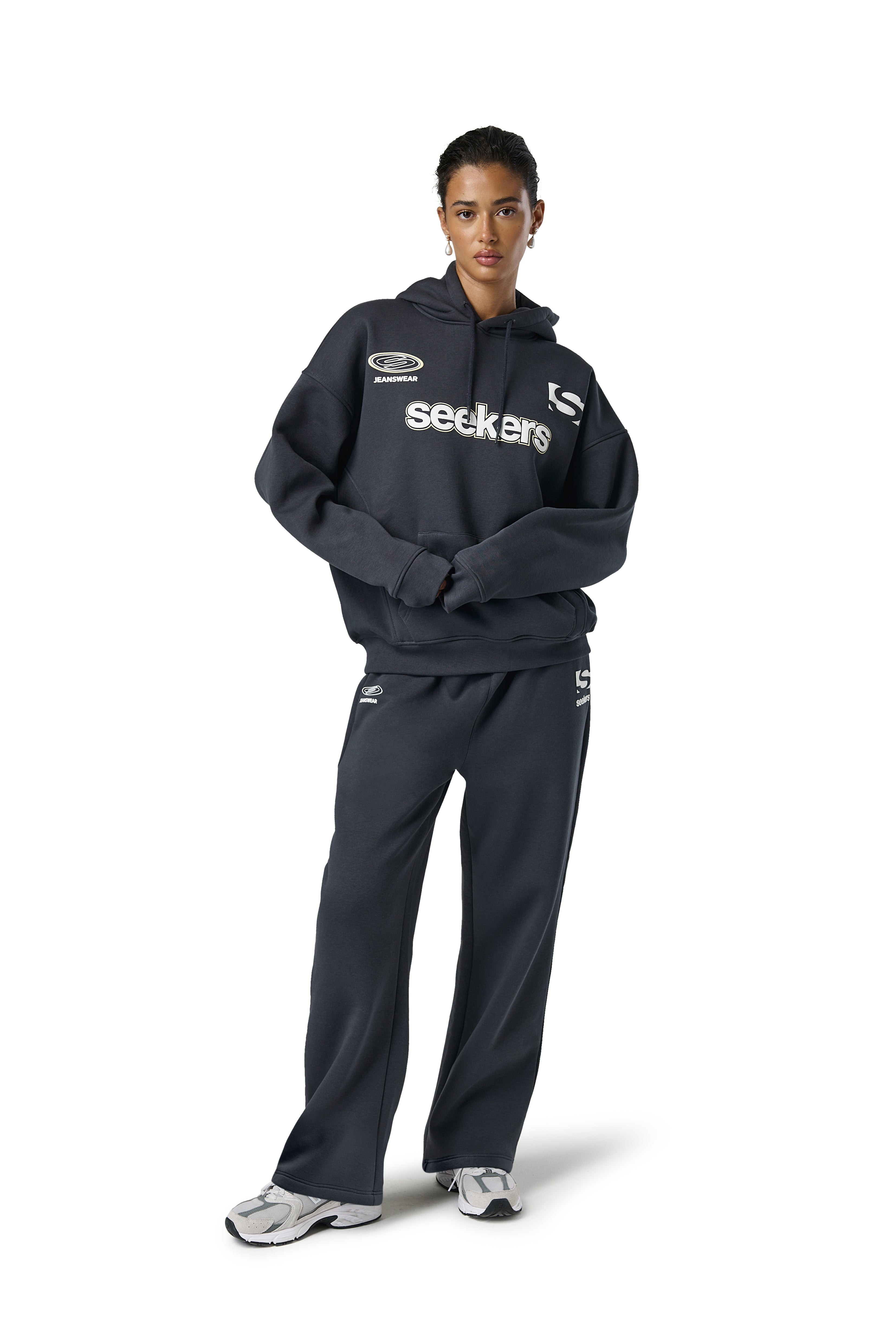 Model Iman is 5'8 and wears size S.